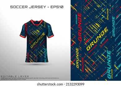 Sports jersey and t-shirt template sports jersey design vector mockup. Sports design for football, racing, gaming jersey. Vector