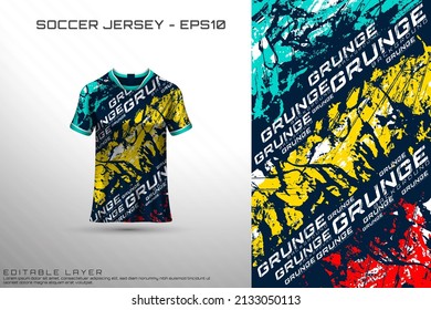 Sports Jersey And T-shirt Template Sports Jersey Design Vector Mockup. Sports Design For Football, Racing, Gaming Jersey. Vector