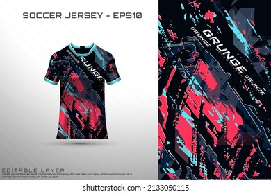 Sports jersey and t-shirt template sports jersey design vector mockup. Sports design for football, racing, gaming jersey. Vector