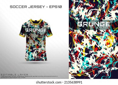 Sports jersey and t-shirt template sports jersey design vector mockup. Sports design for football, racing, gaming jersey. Vector