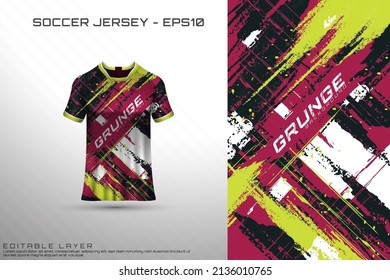 Sports jersey and t-shirt template sports jersey design vector mockup. Sports design for football, racing, gaming jersey. Vector