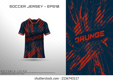 Sports jersey and t-shirt template sports jersey design vector mockup. Sports design for football, racing, gaming jersey. Vector
