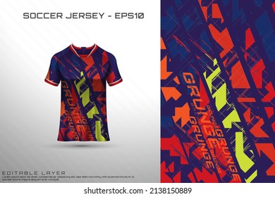 Sports jersey and t-shirt template sports jersey design vector mockup. Sports design for football, racing, gaming jersey. Vector