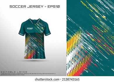 Sports jersey and t-shirt template sports jersey design vector mockup. Sports design for football, racing, gaming jersey. Vector