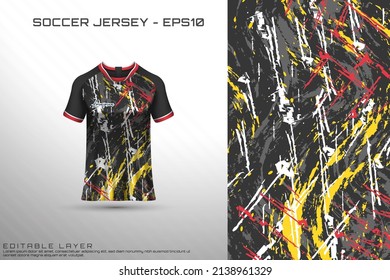 Sports jersey and t-shirt template sports jersey design vector mockup. Sports design for football, racing, gaming jersey. Vector