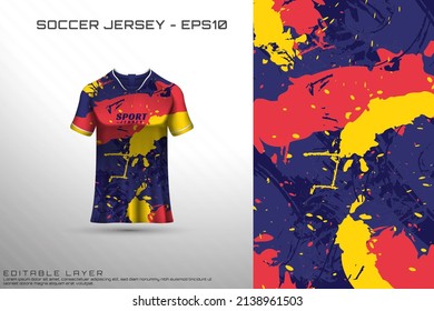 Sports jersey and t-shirt template sports jersey design vector mockup. Sports design for football, racing, gaming jersey. Vector