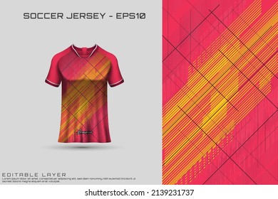 Sports jersey and t-shirt template sports jersey design vector mockup. Sports design for football, racing, gaming jersey. Vector