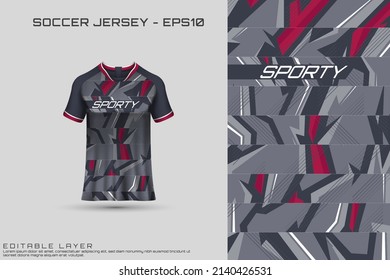 Sports jersey and t-shirt template sports jersey design vector mockup. Sports design for football, racing, gaming jersey. Vector