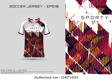 Sports jersey and t-shirt template sports jersey design vector mockup. Sports design for football, racing, gaming jersey. Vector