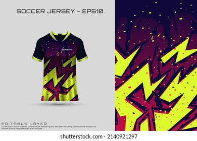 Sports jersey and t-shirt template sports jersey design vector mockup. Sports design for football, racing, gaming jersey. Vector