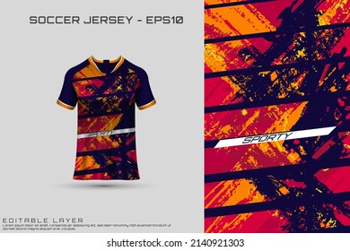 Sports jersey and t-shirt template sports jersey design vector mockup. Sports design for football, racing, gaming jersey. Vector