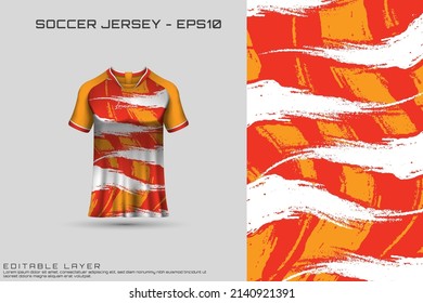Sports jersey and t-shirt template sports jersey design vector mockup. Sports design for football, racing, gaming jersey. Vector
