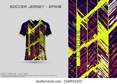 Sports jersey and t-shirt template sports jersey design vector mockup. Sports design for football, racing, gaming jersey. Vector