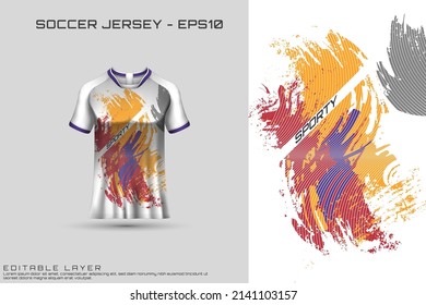 Sports jersey and t-shirt template sports jersey design vector mockup. Sports design for football, racing, gaming jersey. Vector