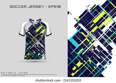 Sports jersey and t-shirt template sports jersey design vector mockup. Sports design for football, racing, gaming jersey. Vector