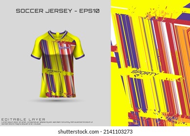 Sports jersey and t-shirt template sports jersey design vector mockup. Sports design for football, racing, gaming jersey. Vector