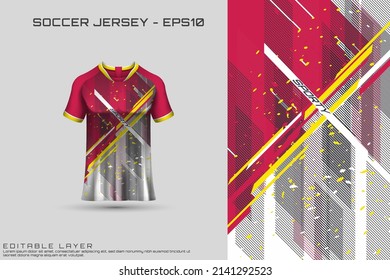 Sports jersey and t-shirt template sports jersey design vector mockup. Sports design for football, racing, gaming jersey. Vector