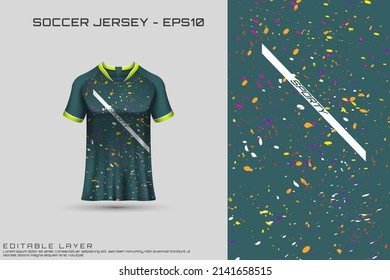 Sports jersey and t-shirt template sports jersey design vector mockup. Sports design for football, racing, gaming jersey. Vector