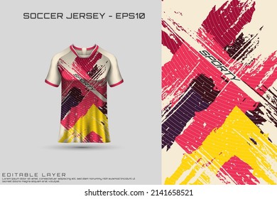 Sports jersey and t-shirt template sports jersey design vector mockup. Sports design for football, racing, gaming jersey. Vector