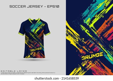 Sports Jersey And T-shirt Template Sports Jersey Design Vector Mockup. Sports Design For Football, Racing, Gaming Jersey. Vector