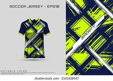 Sports jersey and t-shirt template sports jersey design vector mockup. Sports design for football, racing, gaming jersey. Vector