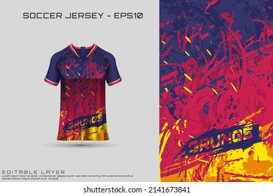 Sports jersey and t-shirt template sports jersey design vector mockup. Sports design for football, racing, gaming jersey. Vector