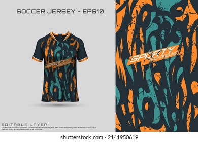 Sports jersey and t-shirt template sports jersey design vector mockup. Sports design for football, racing, gaming jersey. Vector