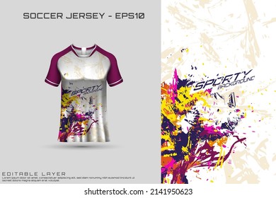 Sports jersey and t-shirt template sports jersey design vector mockup. Sports design for football, racing, gaming jersey. Vector