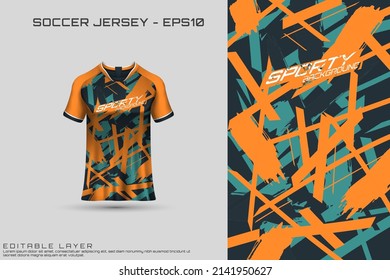 Sports jersey and t-shirt template sports jersey design vector mockup. Sports design for football, racing, gaming jersey. Vector