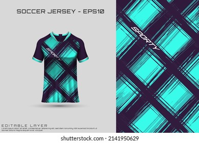 Sports jersey and t-shirt template sports jersey design vector mockup. Sports design for football, racing, gaming jersey. Vector