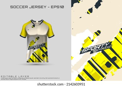 Sports jersey and t-shirt template sports jersey design vector mockup. Sports design for football, racing, gaming jersey. Vector