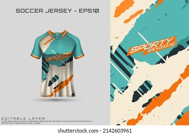 Sports jersey and t-shirt template sports jersey design vector mockup. Sports design for football, racing, gaming jersey. Vector