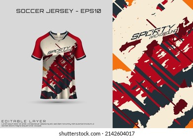 Sports jersey and t-shirt template sports jersey design vector mockup. Sports design for football, racing, gaming jersey. Vector