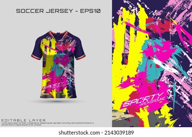 Sports jersey and t-shirt template sports jersey design vector mockup. Sports design for football, racing, gaming jersey. Vector