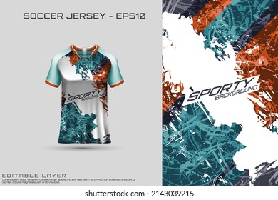 Sports jersey and t-shirt template sports jersey design vector mockup. Sports design for football, racing, gaming jersey. Vector