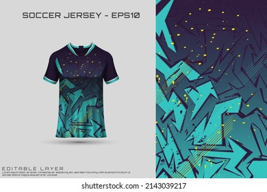 Sports jersey and t-shirt template sports jersey design vector mockup. Sports design for football, racing, gaming jersey. Vector