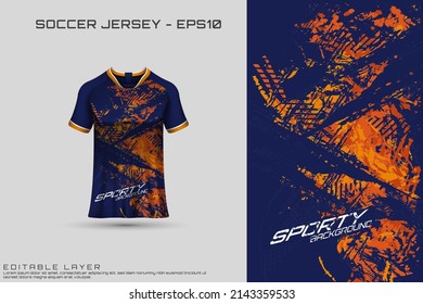 Sports jersey and t-shirt template sports jersey design vector mockup. Sports design for football, racing, gaming jersey. Vector