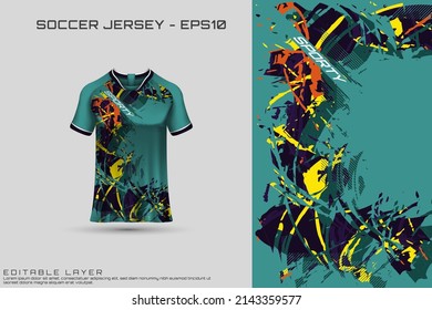 Sports jersey and t-shirt template sports jersey design vector mockup. Sports design for football, racing, gaming jersey. Vector