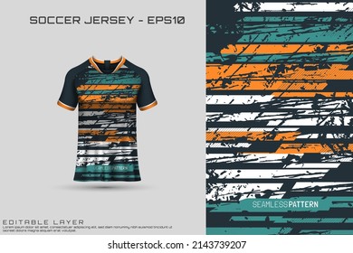 Sports jersey and t-shirt template sports jersey design vector mockup. Sports design for football, racing, gaming jersey. Vector