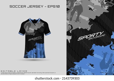 Sports jersey and t-shirt template sports jersey design vector mockup. Sports design for football, racing, gaming jersey. Vector