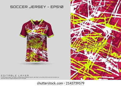 Sports jersey and t-shirt template sports jersey design vector mockup. Sports design for football, racing, gaming jersey. Vector