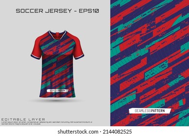 Sports jersey and t-shirt template sports jersey design vector mockup. Sports design for football, racing, gaming jersey. Vector