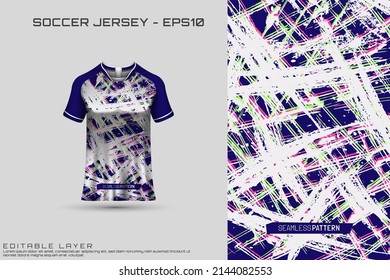 Sports jersey and t-shirt template sports jersey design vector mockup. Sports design for football, racing, gaming jersey. Vector