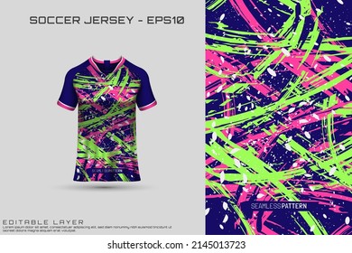 Sports jersey and t-shirt template sports jersey design vector mockup. Sports design for football, racing, gaming jersey. Vector