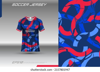 Sports jersey and t-shirt template sports jersey design vector mockup. Sports design for football, racing, gaming jersey. Vector.