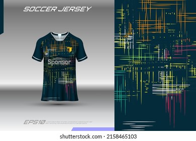 Sports jersey and t-shirt template sports jersey design vector mockup. Sports design for football, racing, gaming jersey. Vector.