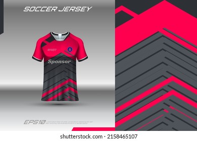 Sports jersey and t-shirt template sports jersey design vector mockup. Sports design for football, racing, gaming jersey. Vector.