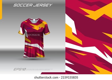 Sports jersey and t-shirt template sports jersey design vector mockup. Sports design for football, racing, gaming jersey. Vector.