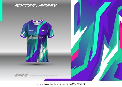 Sports jersey and t-shirt template sports jersey design vector mockup. Sports design for football, racing, gaming jersey. Vector.