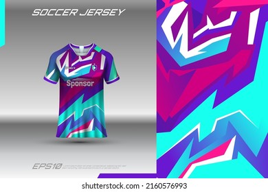 Sports jersey and t-shirt template sports jersey design vector mockup. Sports design for football, racing, gaming jersey. Vector.